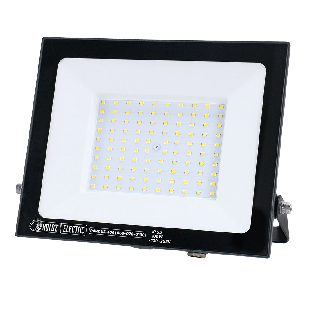 Прожектор SMD LED 100W 6400K 9000Lm 100-265V IP65 чорний PARDUS-100 HOROZ ELECTRIC